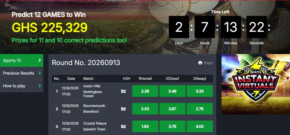Weekly Jackpot on SportyBet Ghana